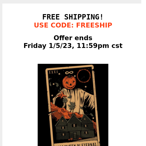 FREE SHIPPING FOR YOU!