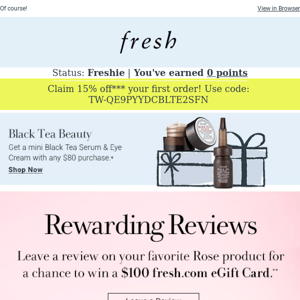 Want to win a $100 fresh eGift Card?