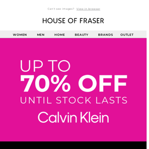 FLASH SALE: CALVIN KLEIN LIFESTYLE