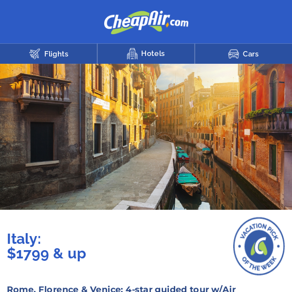 $1799+ // Discover Italy w/Air