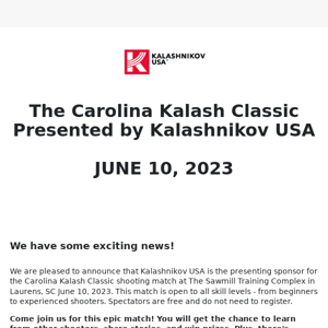 The Carolina Kalash Classic Presented by Kalashnikov USA JUNE 10, 2023