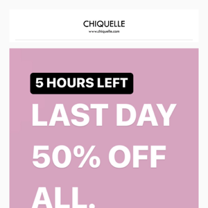 5 HOURS LEFT: 50% OFF EVERYTHING ❤️