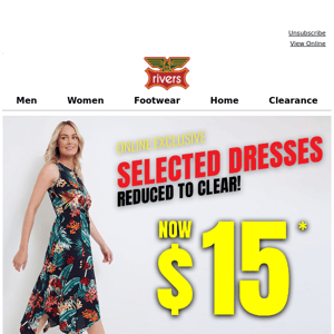 $15* Selected Rivers Dresses