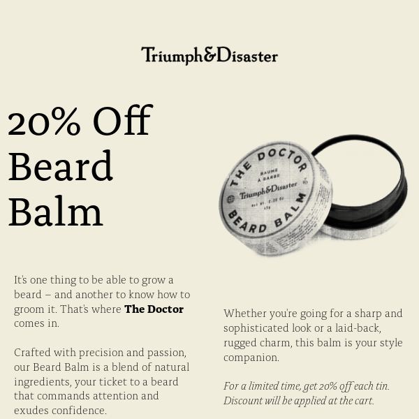 Special Offer | 20% Off Beard Balm