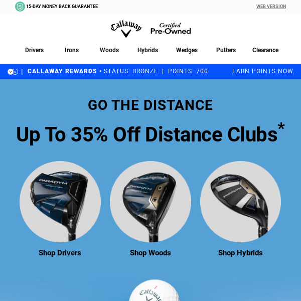 Go The Distance: Up To 35% Off Drivers, Fairway Woods & Hybrids