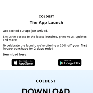 Introducing the COLDEST App❄️