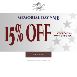 MEMORIAL DAY SALE