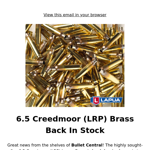 Lapua Brass - 6.5 Creedmoor (LRP) Brass - Bullet Central
