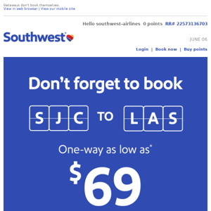 Book your low fare to Las Vegas!