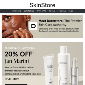 20% off Jan Marini at Dermstore  — your PERFECT 5-step routine