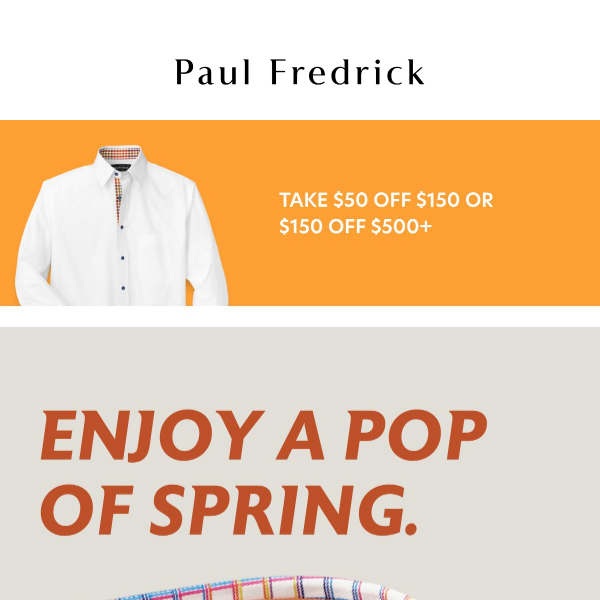 Contrast trim dress shirts for Spring.