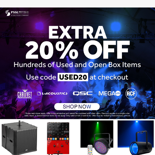 Final week: Extra 20% OFF Used and Open Box Gear