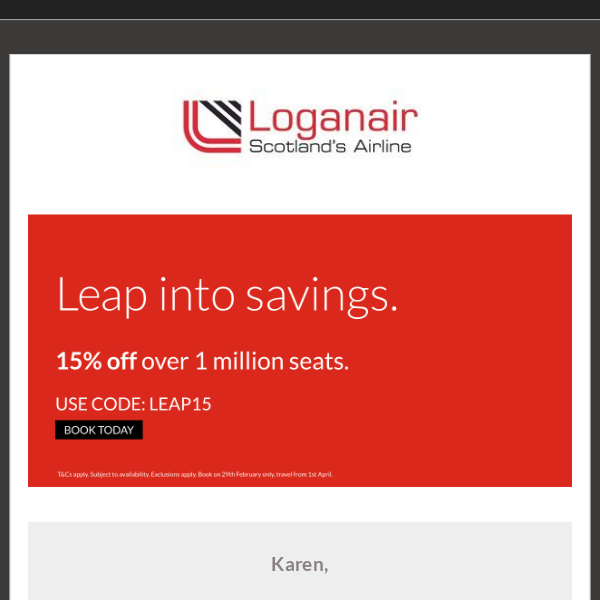 Leap Day Flight Deal 15% Off ✈️