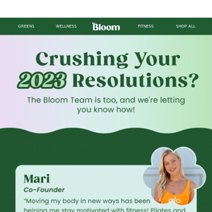 The Bloom Team is sticking to their resolutions ✨
