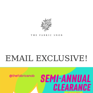 EMAIL EXCLUSIVE! Extra 10% off Semi-Annual Clearance when you spend $100+