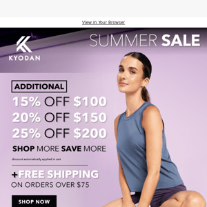 Hot Summer Sale: 15%-25% OFF! + FREE SHIPPING On Orders Over $75