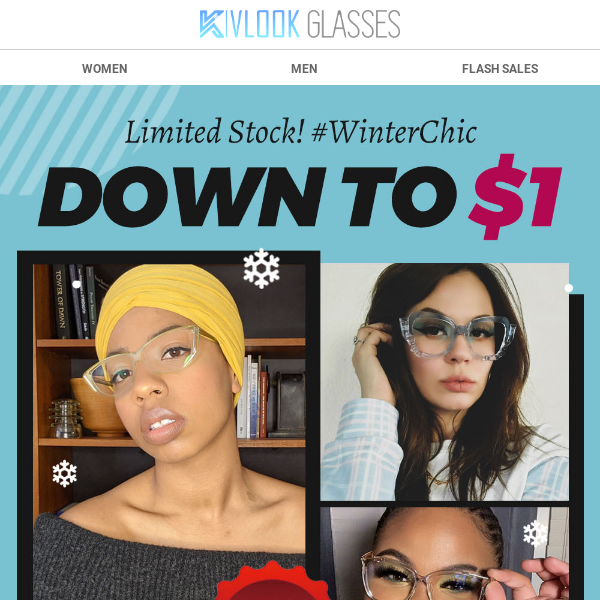 ❄️ $1 & Stylish: Winter Transparent Glasses! ️✨ Limited Stock! #WinterChic