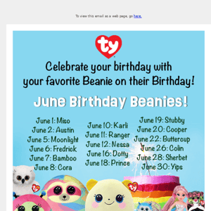 Celebrate your favorite Birthday Beanies!