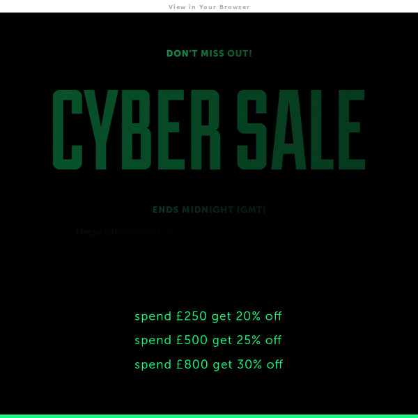 Cyber Sale – Last Chance