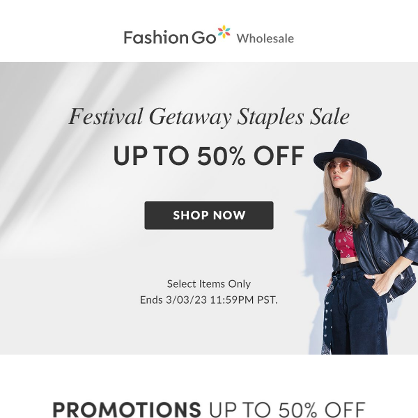 Festival Getaway Fashion | Shop up to 50% off
