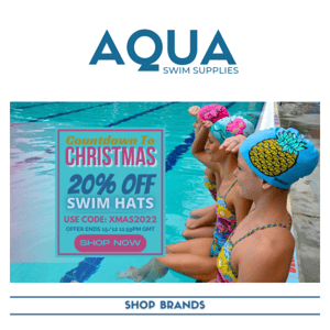 🔊 Countdown to Christmas! 🏃 20% OFF Swim Hats 😋😋🏃