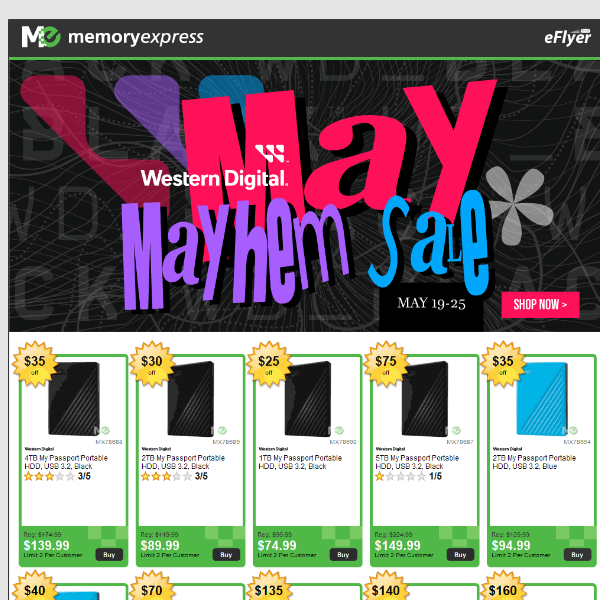 Western Digital May Mayhem Sale (May 19-25, 2023)