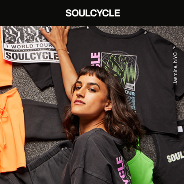 🛍️Shop the SoulCycle Era merch stand.