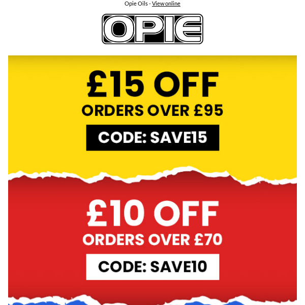 Choose your discount - £5, £10 or £15 OFF!