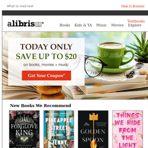 $20 Coupon | Today Only, Alibris