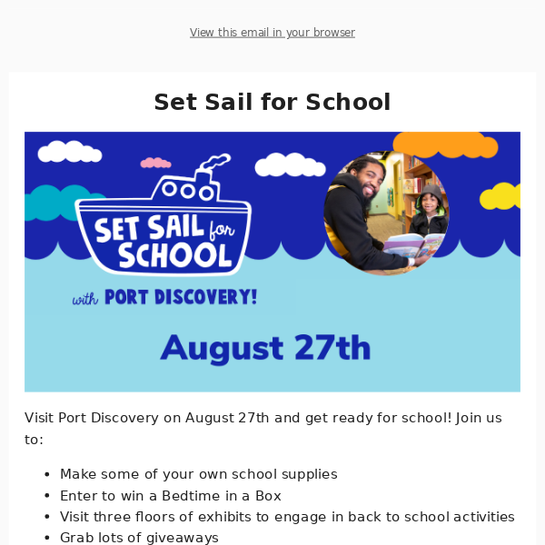 Save the Date! Set Sail for School