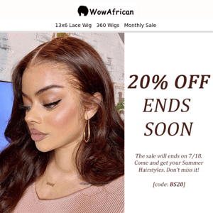 ⏰20% OFF Wig Sale Ends Tomorrow💖