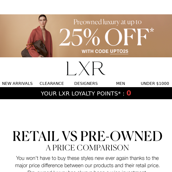 LXR Pre-Owned Luxury Online Sample Sale