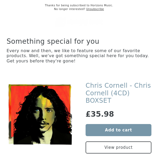 BACK IN! Chris Cornell - Chris Cornell (4CD) BOXSET