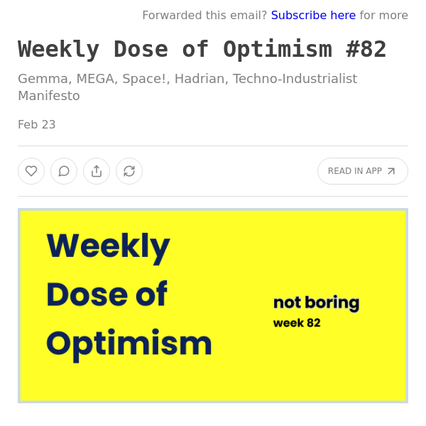 Weekly Dose of Optimism #82