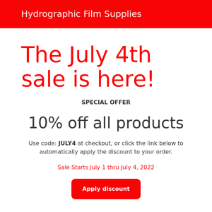 4TH OF JULY SALE!!