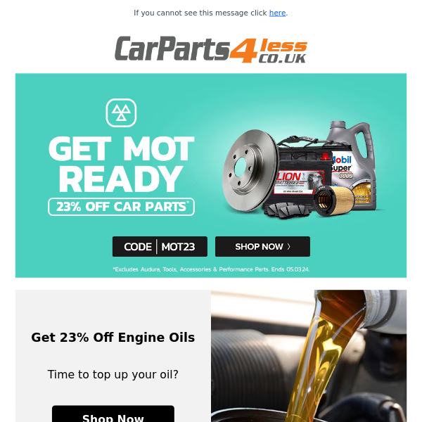 Hi Car Parts 4 Less Get MOT Ready With 23% Off Car Parts