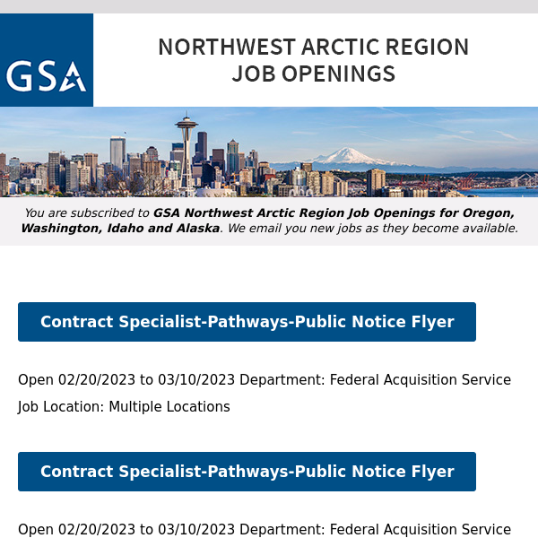 New/Current Job Opportunities in the GSA Northwest Arctic Region