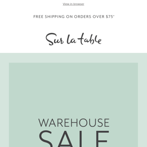 Get set for spring at our Warehouse Sale.