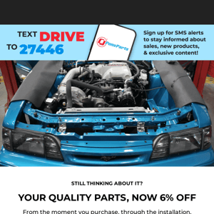 Your automotive faves, with 6% off