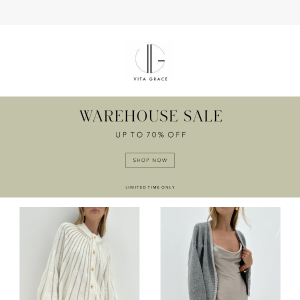 70% off WAREHOUSE SALE