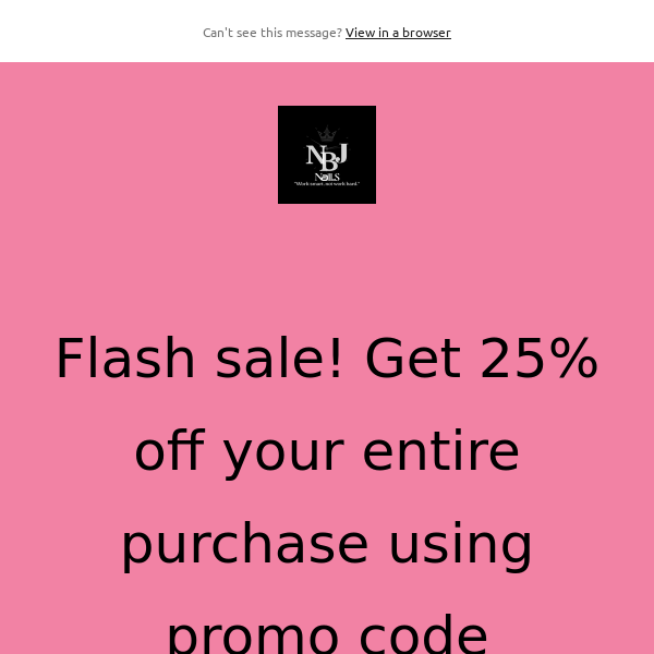 Flash sale! Get 25% off your entire purchase using promo code flashsale25. Sale starts NOW Friday the 14th at and may end anytime. Get these great deals while you can!