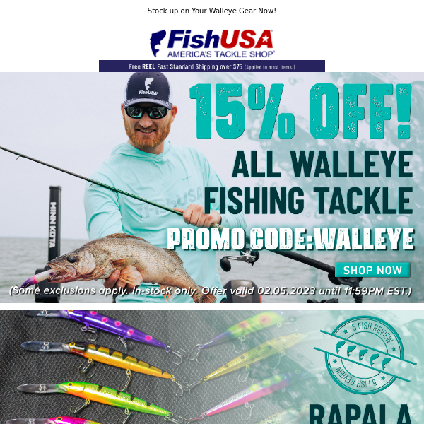 15% Off our Entire Walleye Store!