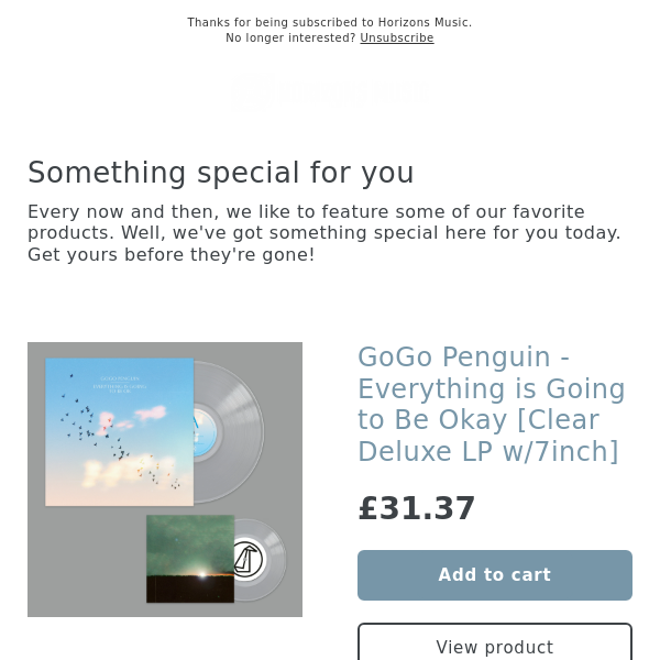 NEW! GoGo Penguin - Everything is Going to Be Okay [Clear Deluxe LP w/7inch]