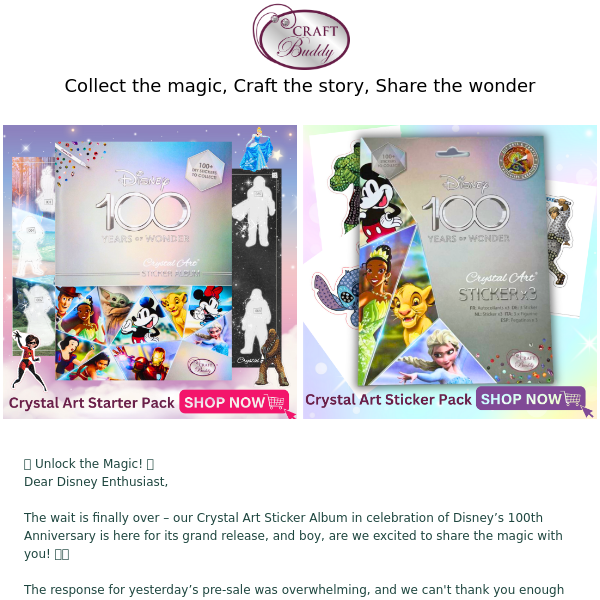 Disney Stitch - Crystal Art Buddy Kit