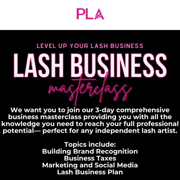 Level Up Your Lash Business with Our Masterclass!📚