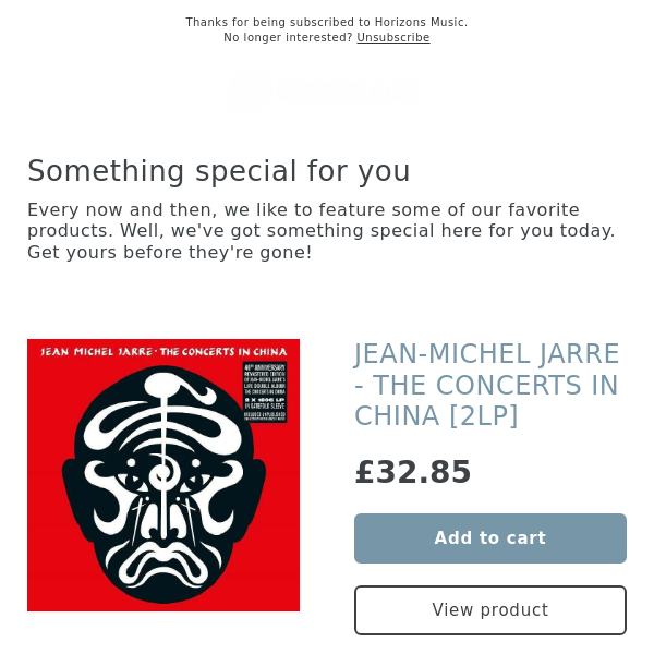 NEW! JEAN-MICHEL JARRE - THE CONCERTS IN CHINA [2LP] - Horizons Music