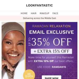 Ramadan Sale: Up To 35% Off + EXTRA 15% 💜