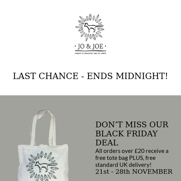 LAST CHANCE - ENDS MIDNIGHT 🕛