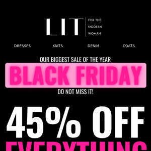 45% off the entire collection