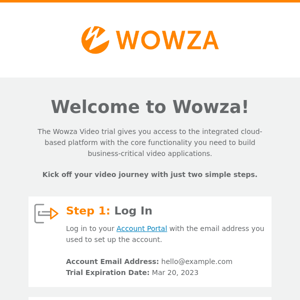 Your Wowza Video Trial